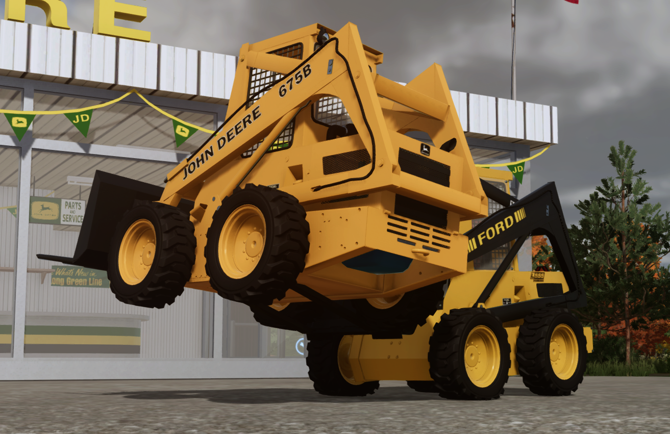 Cover image for New Holland L555 and John Deere 675/B