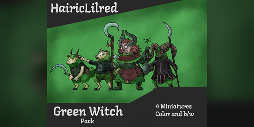 Cover image for Hairic Paper Minis - Green Witch Pack