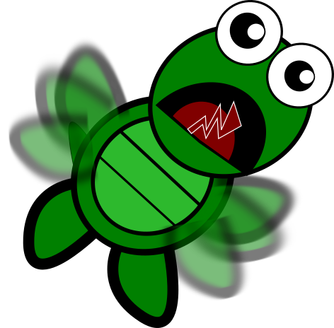 Panicked turtle