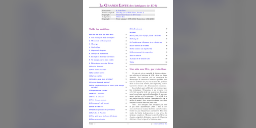 Cover image for La Grande Liste des intrigues de JDR