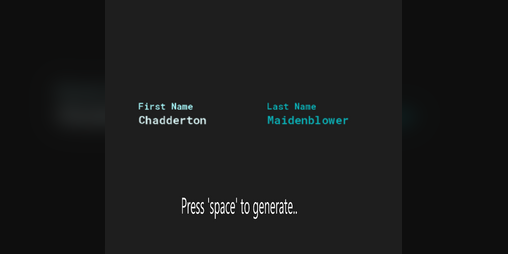 Cover image for Name Generator (Using British locations)