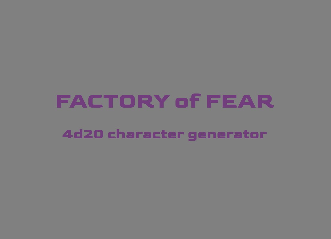 Cover image for 4d20 Factory of Fear
