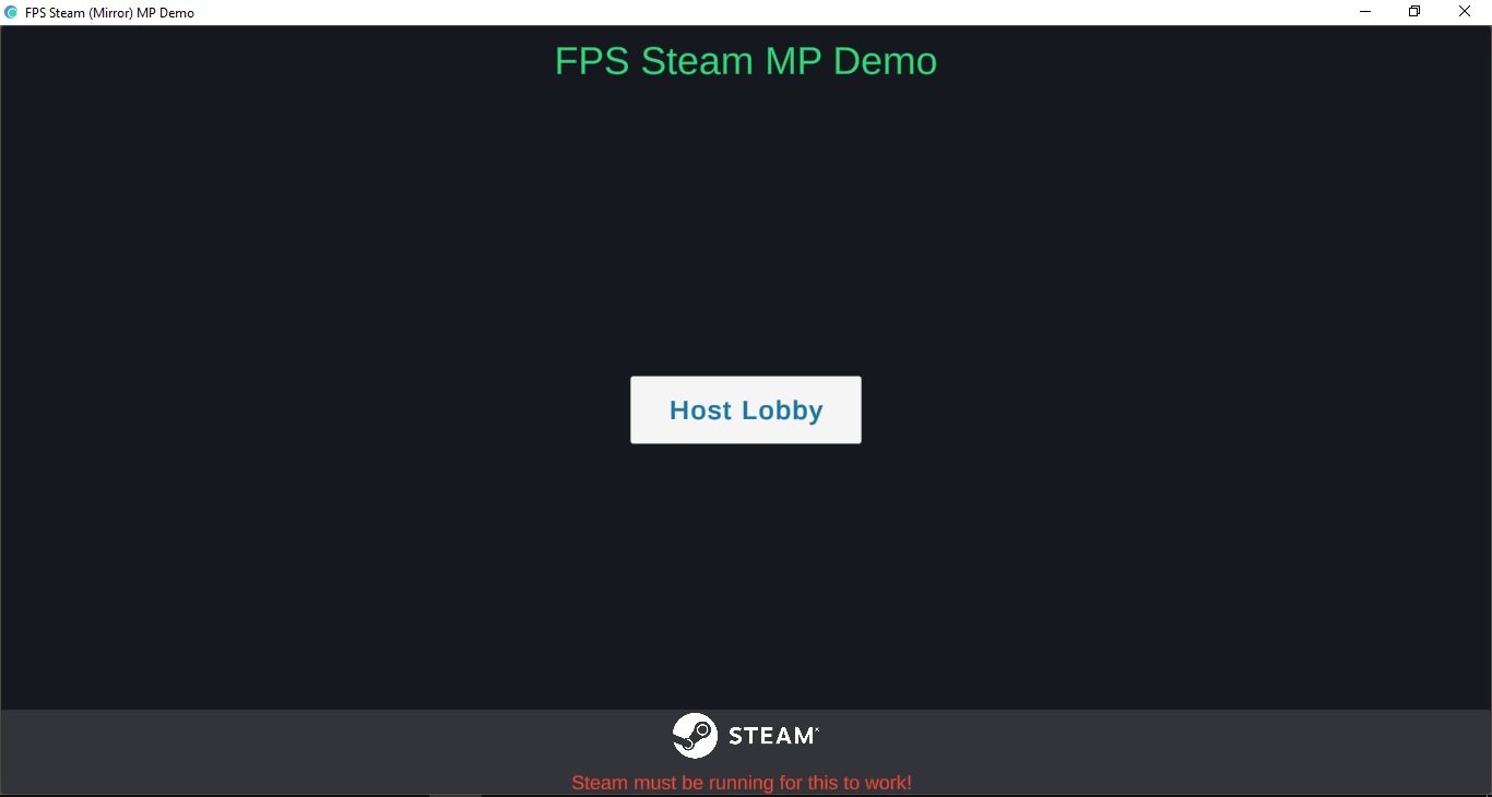Multiplayer FPS Demo with Steam and Mirror