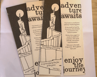 rpg donate bookmark   - a small insert for your free library & donation zines 