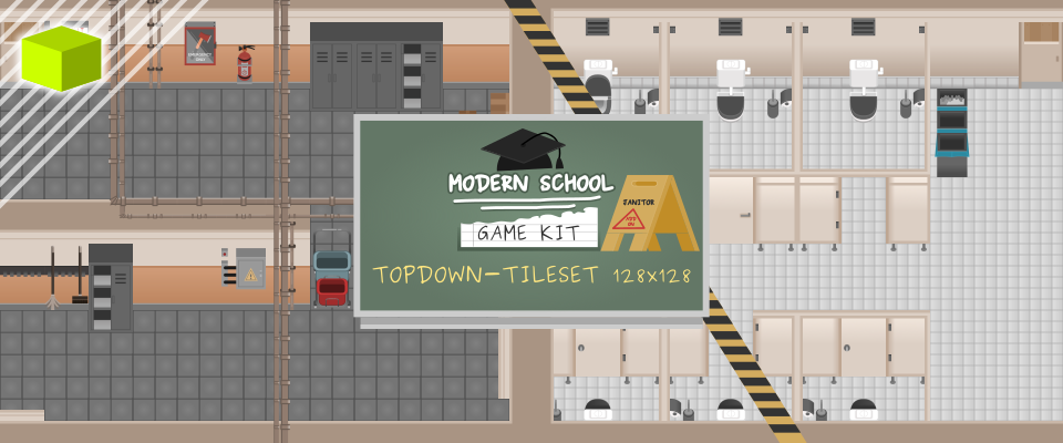 Modern School - Game Kit - Janitor Addon Tileset