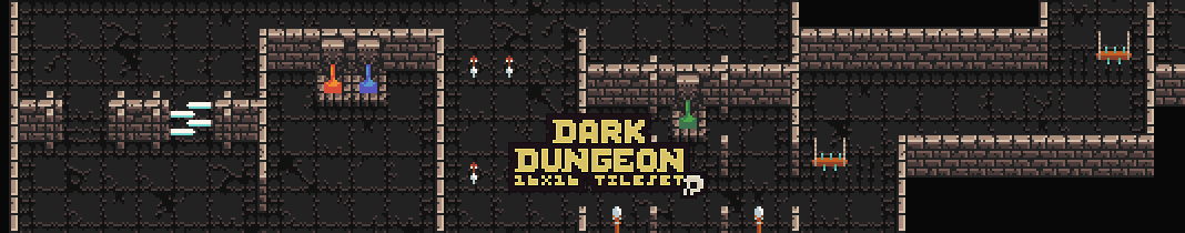 16x16 Dark Dungeon Tileset