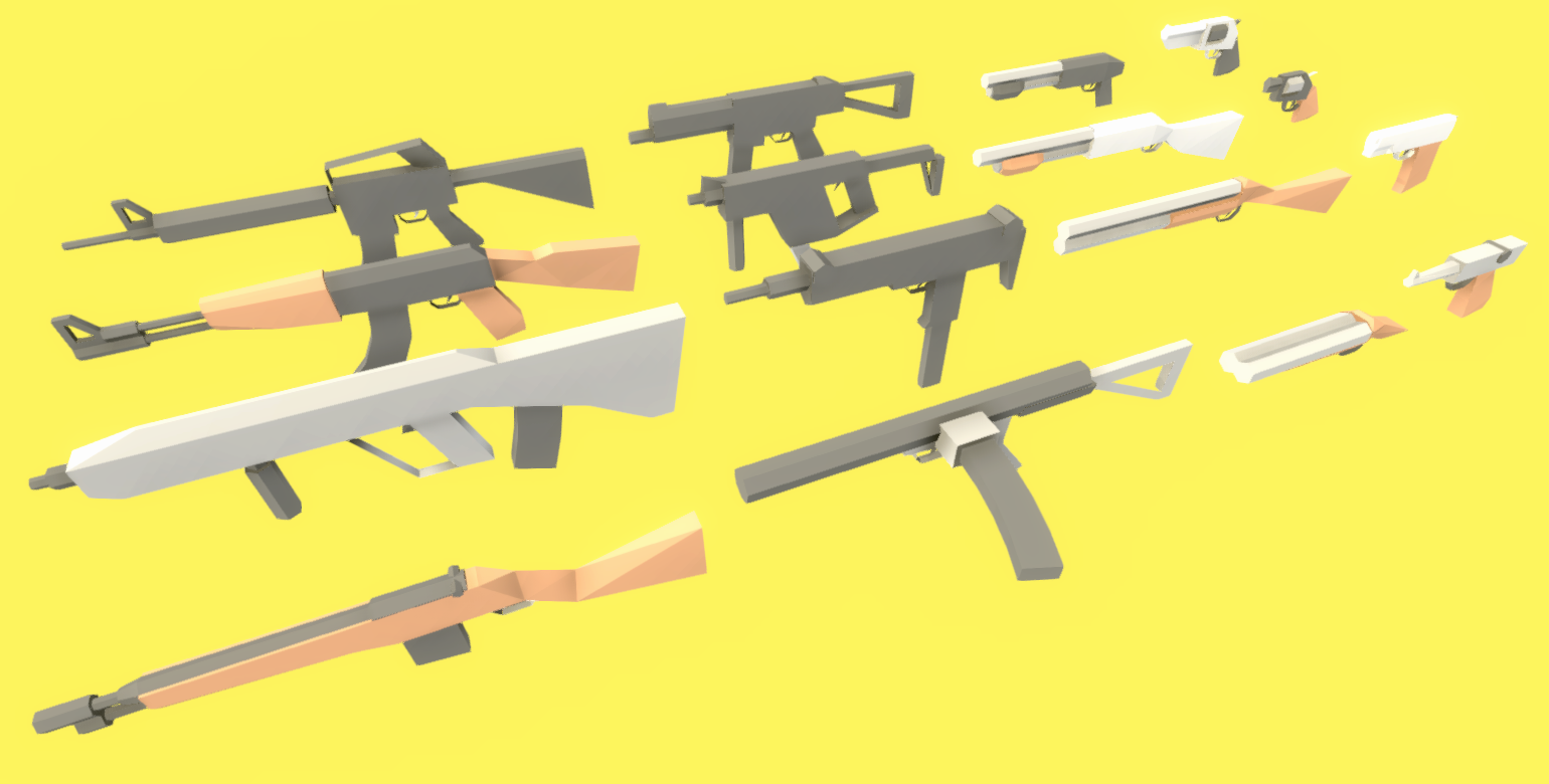 Low Poly Gun Models