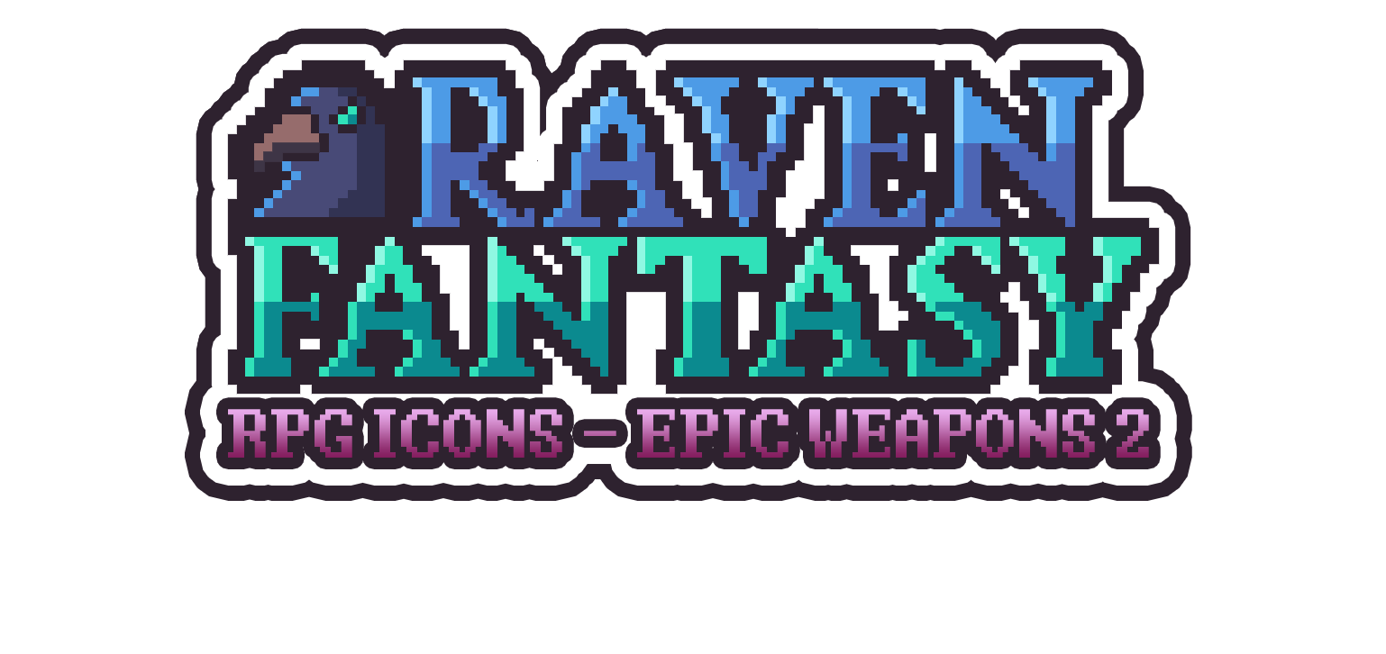 Raven Fantasy - Pixel Art RPG Icons - Epic Weapons 2
