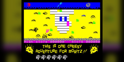 Cover image for CHEESY CHASE: MORITZ AND THE MILDEWED MOON 128K