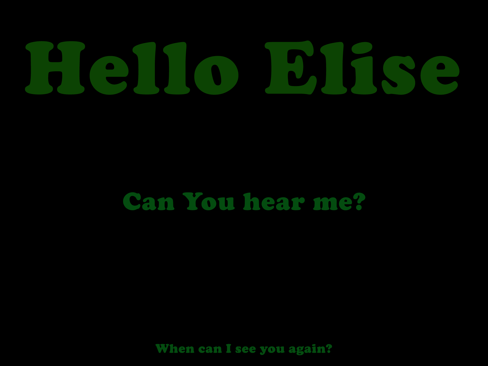 Hello Elise