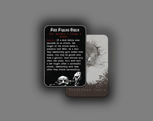 Monster and Omen Cards for Forbidden Psalm and Last War - miniatures game, inspired by and compatible with MÖRK BORG.  