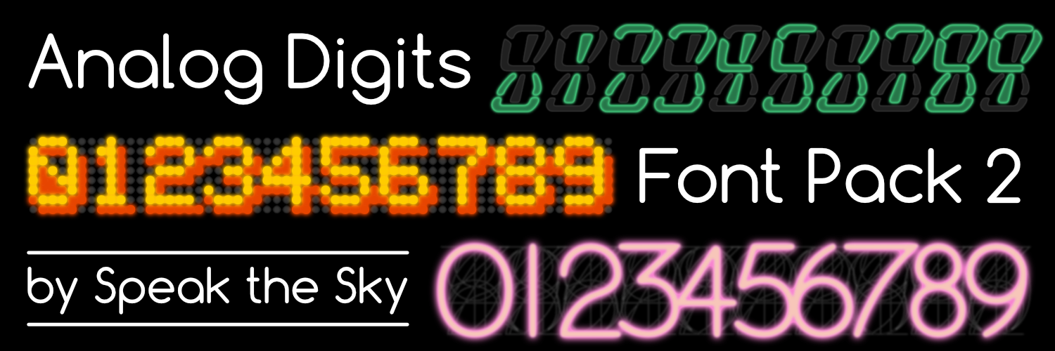 Analog Digits Font Pack volume 2