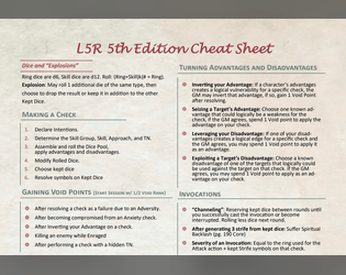 L5R RPG Cheat Sheets  