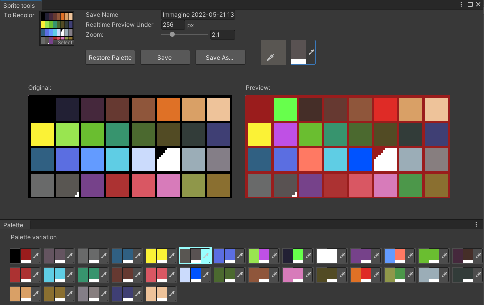 Pixel Art Recolor Tool for Unity
