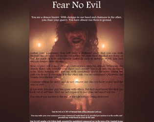 Fear No Evil   - A high stakes folk game. 