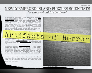 Artifacts of horror - Ruins, newspaper clipping   - prop/asset for investigative horror  game 