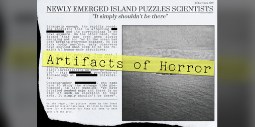 Cover image for Artifacts of horror - Ruins, newspaper clipping