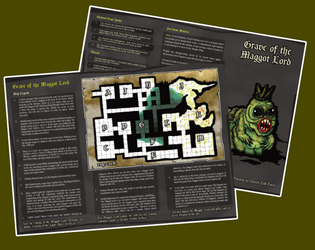 Grave of the Maggot Lord   - Rotten and slimy ttrpg adventure module - VTT-ready map included 