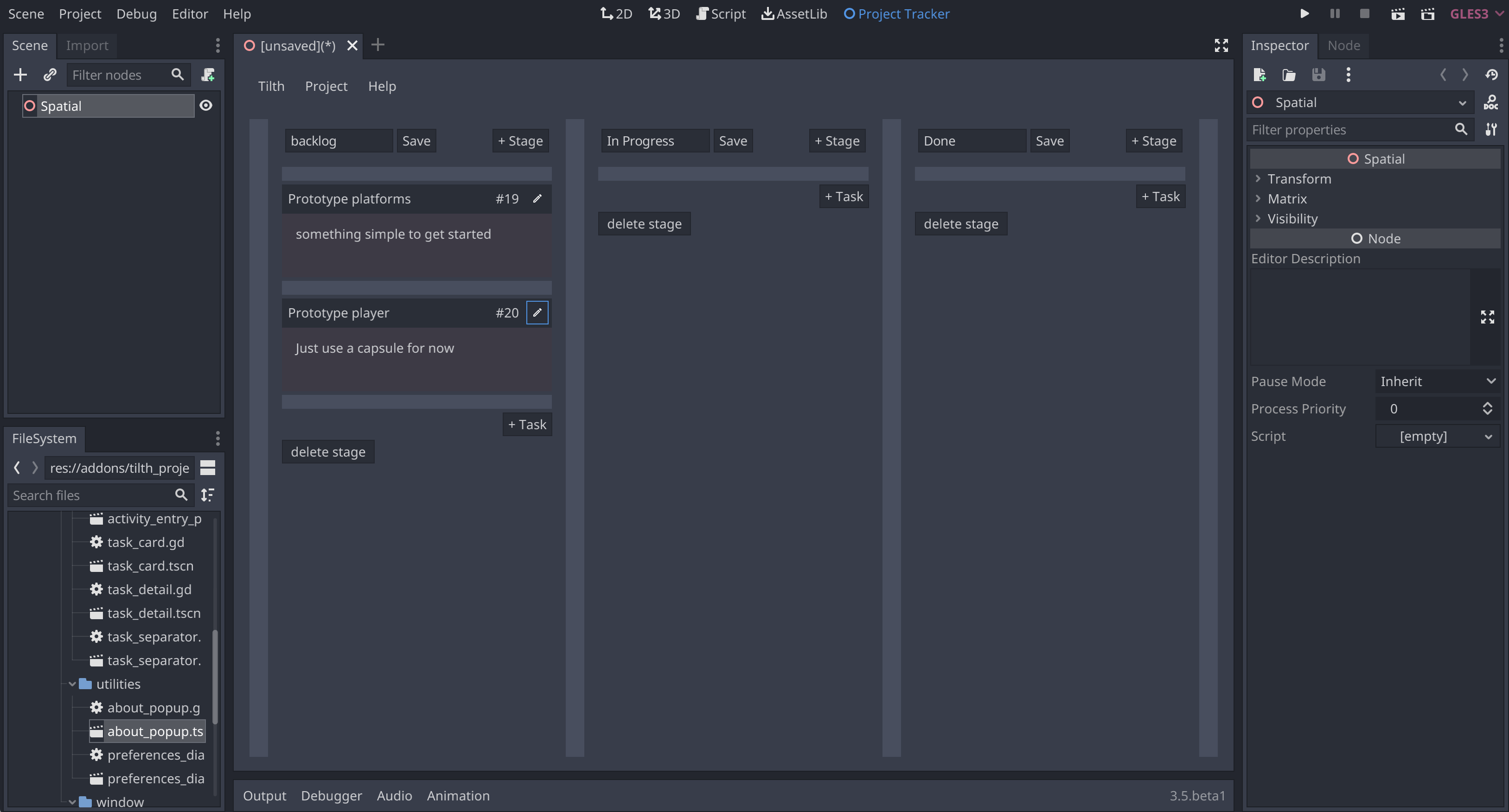 Tilth kanban godot plugin by ExploreGameDev