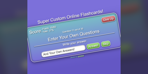 Cover image for Super Custom Online Flashcards!