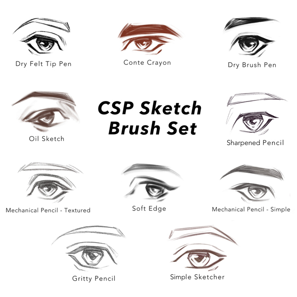 Clip Studio Paint Sketch Brush Set by artoftangmo