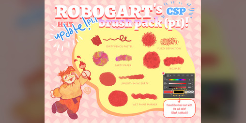 Cover image for ROBOGART's Brush Pack (P1.1)! [CSP brushes, .sut files!]