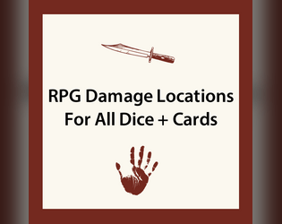 RPG Damage Location Charts   - For all Common Dice and deck of cards 