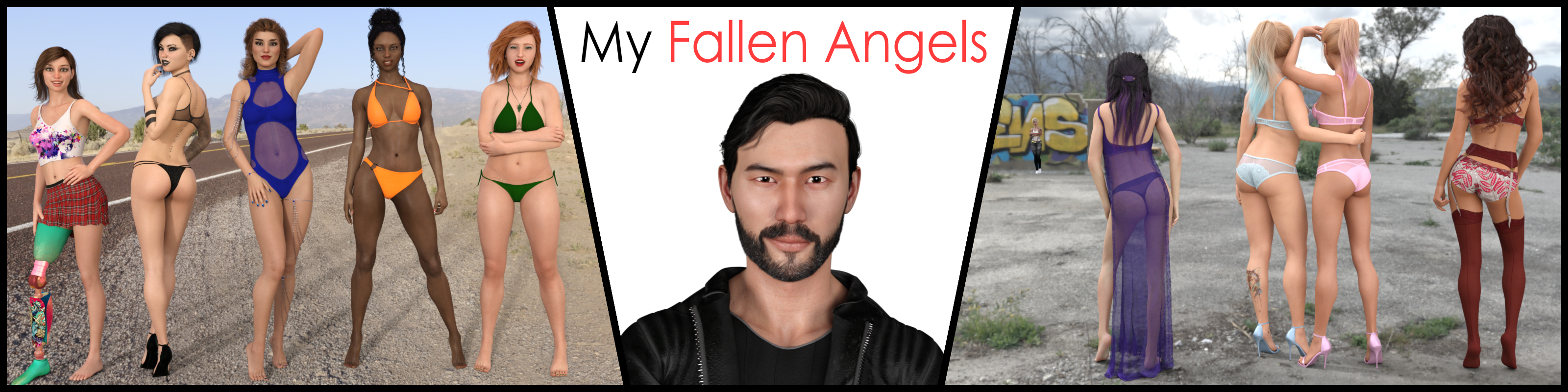 Cover art for My Fallen Angels v1.0.1, an adult visual novel by Bad Angel Games