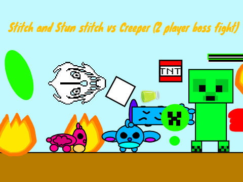 Stitch and Stun stitch vs Creeper (2 player boss fight)