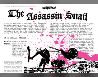 The Assassin Snail   - a persistence hunter monster for MÖRK BORG 