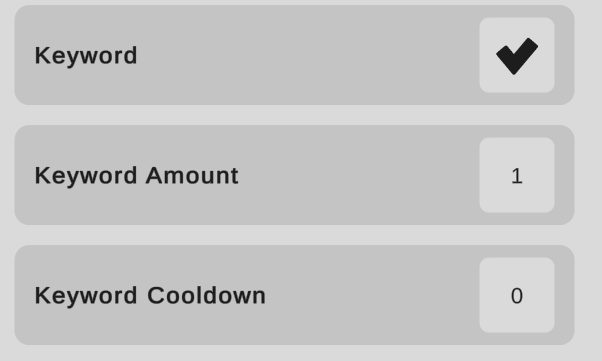 Keyword Settings