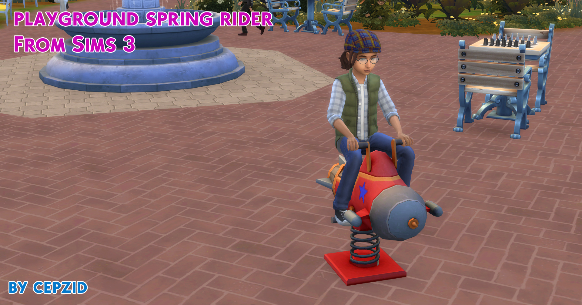 The sims 4 functional playground spring rider by cepzid