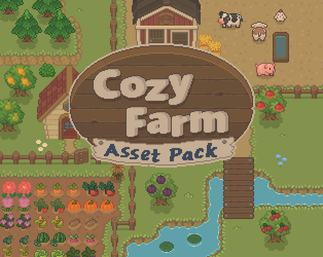 Improved Animals, Enemies, New Path & more! Cozy Farm Asset Pack by shubibubi