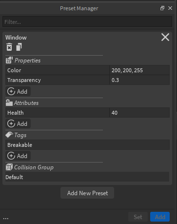 PresetManager by boatbomber