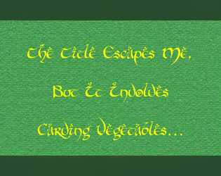 The Title Escapes Me, But It Involves Carving Vegetables...  