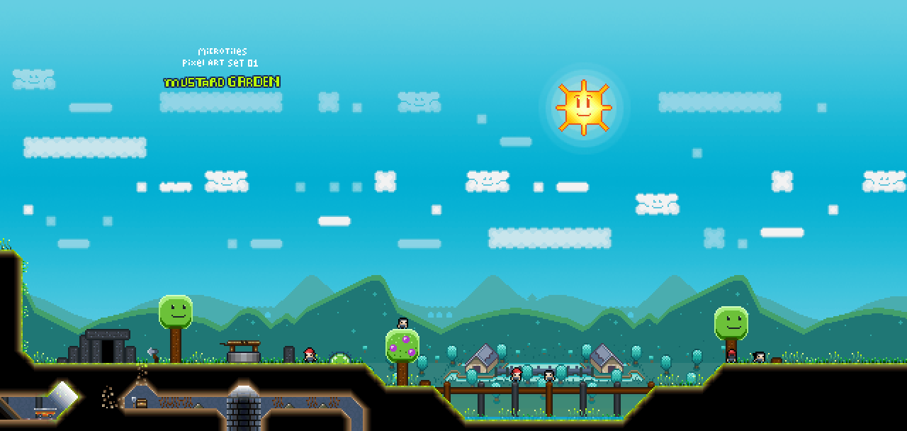 Pixel art: Sidescroller fantasy world