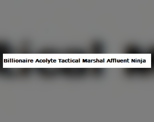 Billionaire Acolyte Tactical Marshal Affluent Ninja  