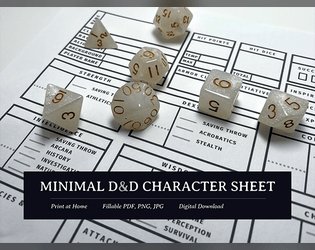 Minimal D&D Character Sheet  
