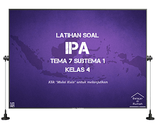 Latihan Soal Kelas 4 -  IPA - Tema 7 Subtema 1
