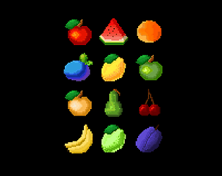Added eighty fruit, nuts, and seeds to my free pixel art asset pack on  itch.io. Link in comments. : r/gameassets