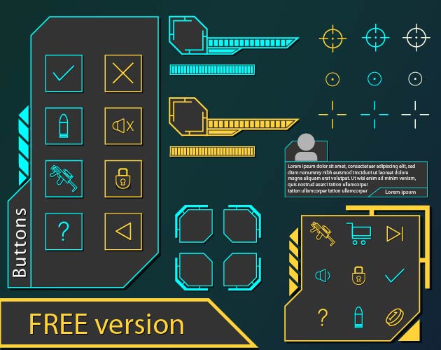 Sci Fi Game UI collection FREE version - 2D Art - itch.io