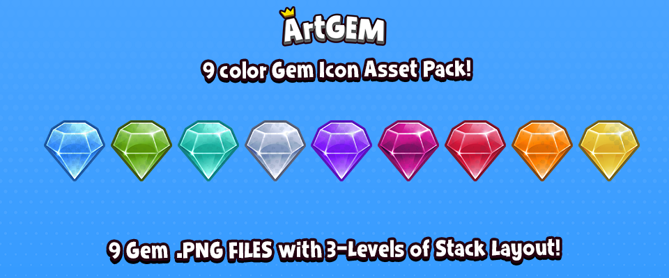 Gem Currency Icon Asset Pack