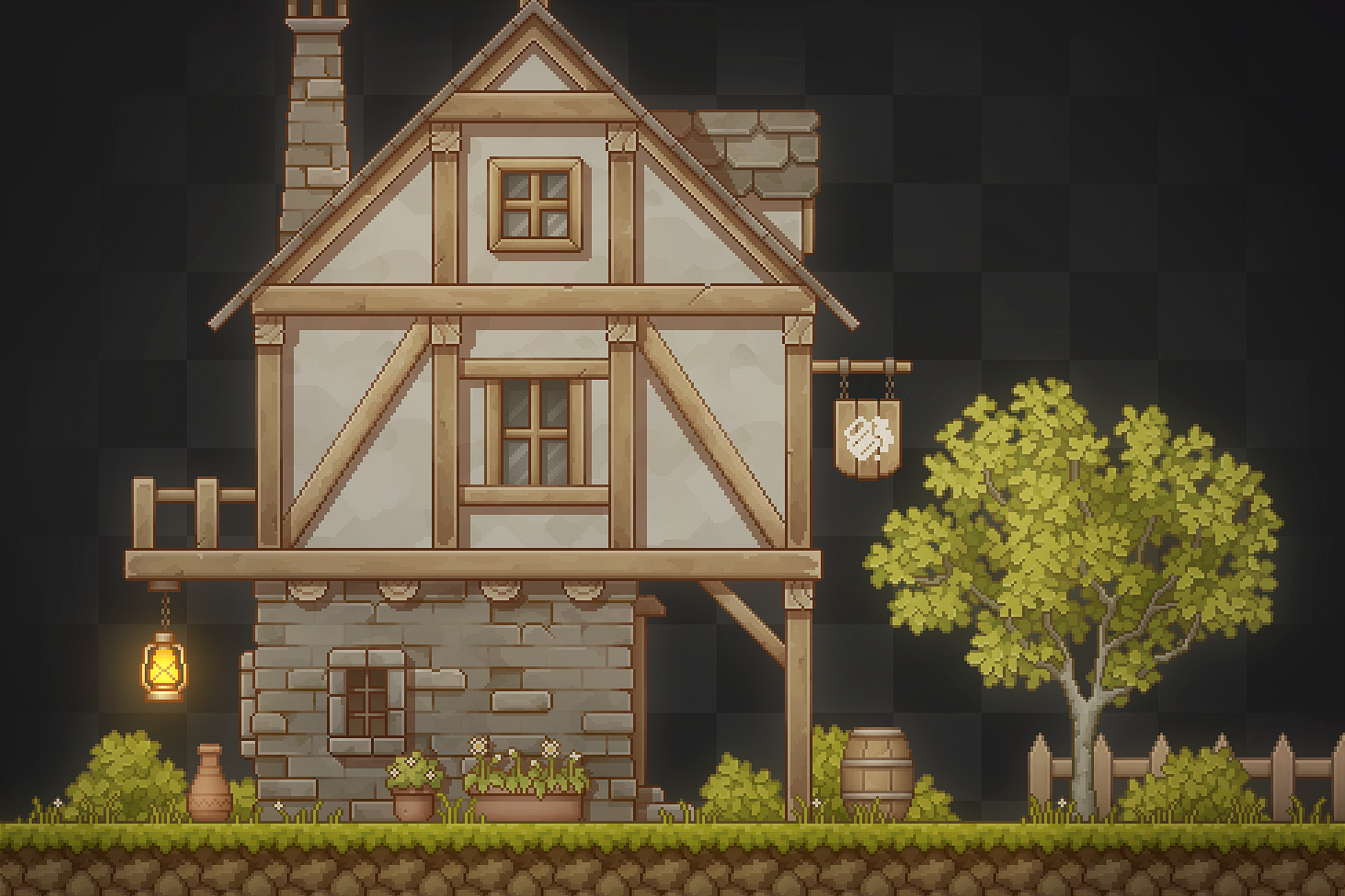 Pixel Art Platformer - Village House