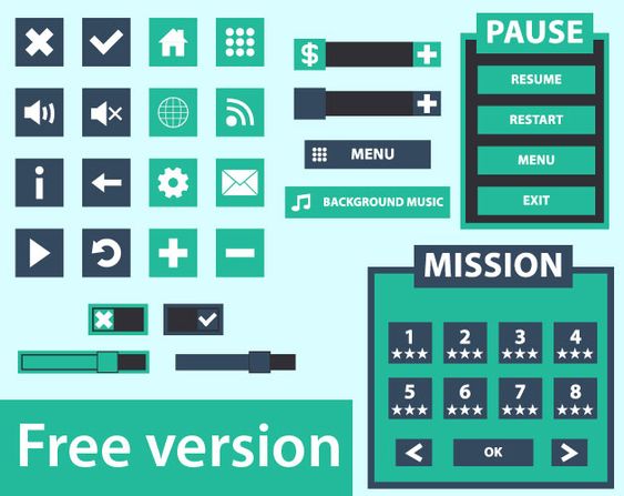 Flat game user inter face FREE version