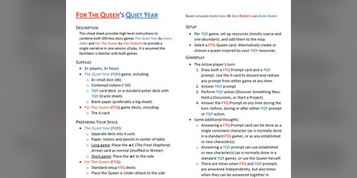 Cover image for For the Queen's Quiet Year