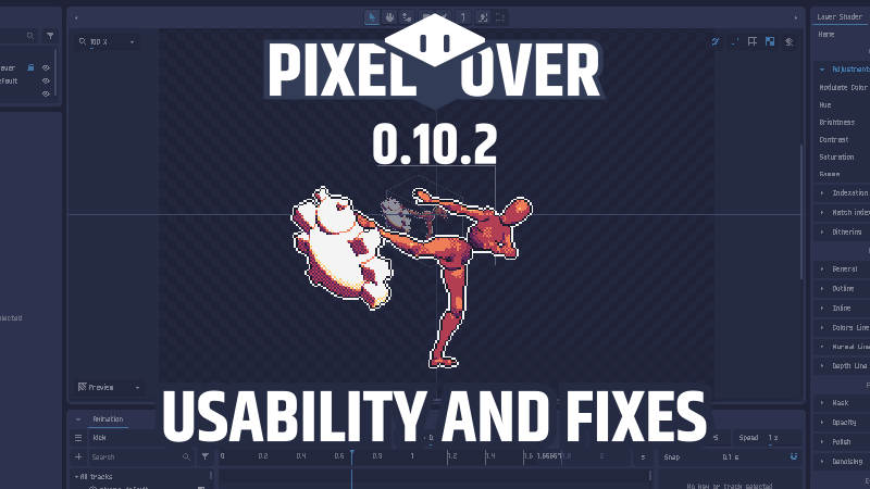 PixelOver 0.10.2 Usability and fixes devlog preview