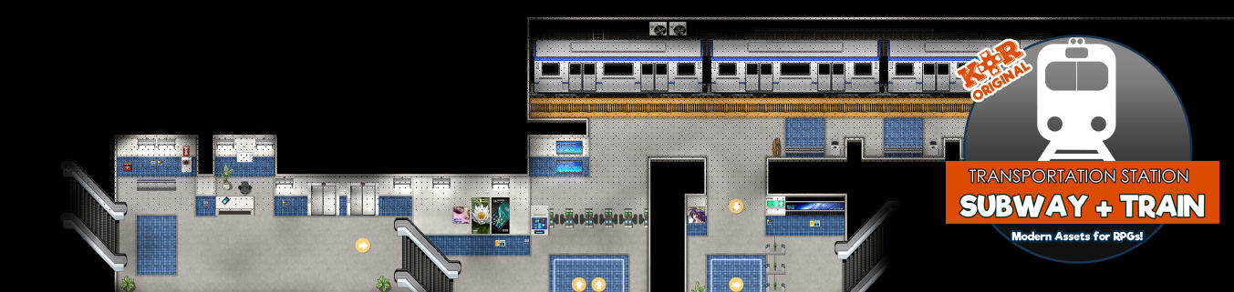 KR Transportation Station ~ Subway + Train Tileset for RPGs