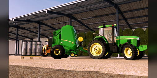Cover image for FS22 John Deere 560M with Net Wrap Addon