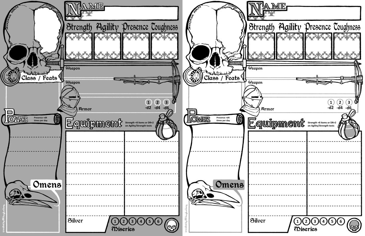 M RK BORG Character Sheet By Hugh Long   KUuYt7 