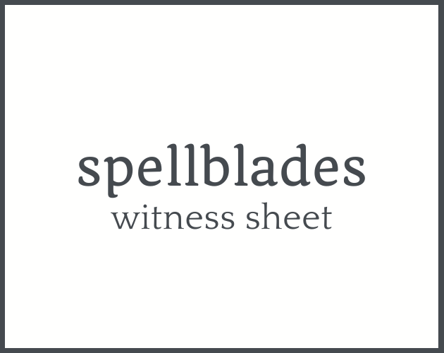Cover image for Spellblades: Witness Sheet